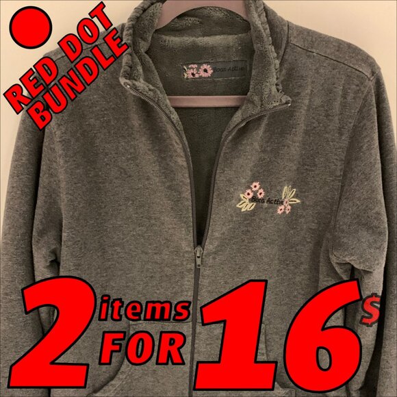 Zip-up Grey Fuzzy Jacket - Picture 1 of 10